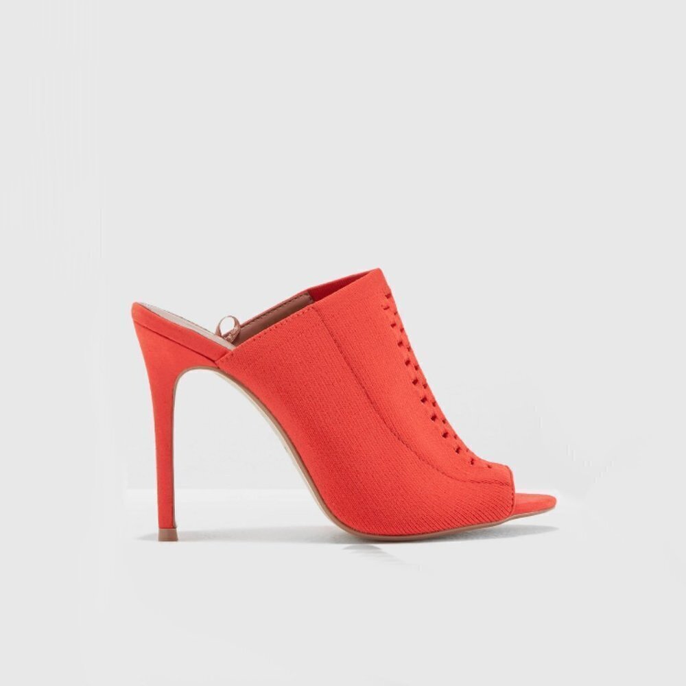 NWT Topshop orange red stretch heeled mules EU40